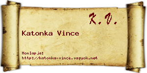 Katonka Vince névjegykártya